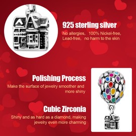 DOLARISE 925 Sterling Silver Charms for Bracelets Animal Cartoon Moon Stars Balloons DIY Christmas Birthday Gifts Beads for Women, Silver