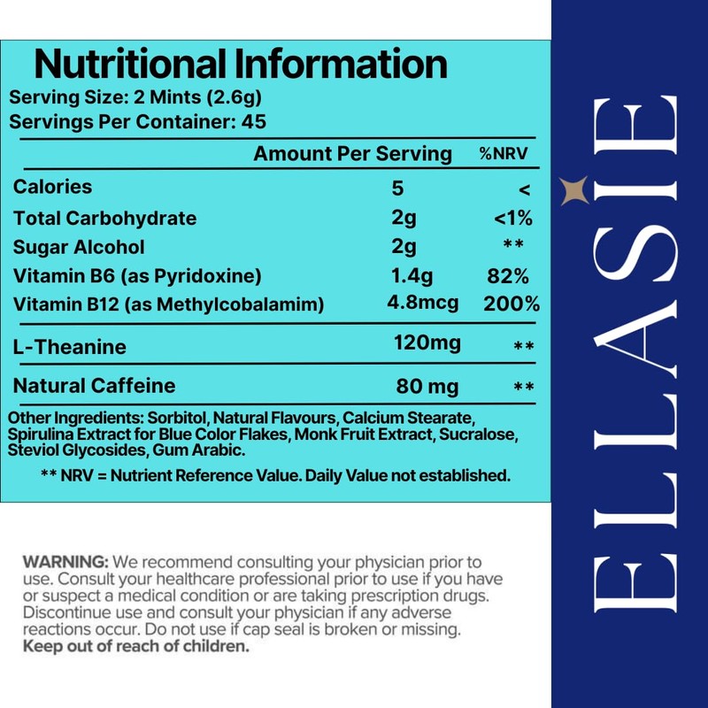 NeuroCharge Energy & Focus Gum (Peppermint, 90 Pieces) | 80mg