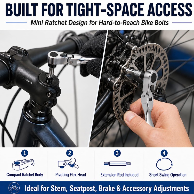 Bike Roadside Repair Kit with Mini Ratchet Tool, Chain Breaker