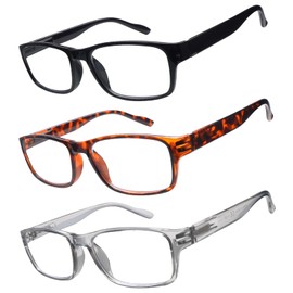 fadbon Reading Glasses Men/Women,Blue Light Readers for Men/Women,Computer Eye Glasses,Lightweight Eyeglasses(3 Pack Mix1,1.5)