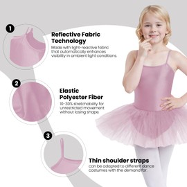 Wildarms Ballet Leotards for Girls, Dance Outfit for Studio, Party & Family Activities, Soft & Comfortable for Daily Wear (Pink, 10-12 Years)