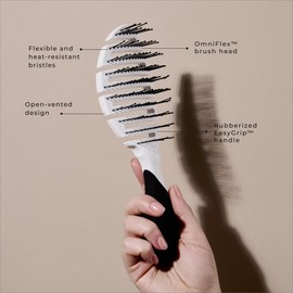 LolaVie x Wet Brush Custom Pro Flex Dry, White - Detangle & Brush Wet or Dry Hair - Open-Vented Design, Heat-Resistant Bristles, EasyGrip Design - Cuts Drying Time