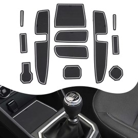 YEE PIN Sandero 3 Rubber Mats Compatible with Dacia Sandero 3 III/Dacia Sandero Stepway III 2021-2023 Mats Non-Slip for Centre Console Storage Box Interior (White)