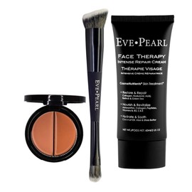 EVE PEARL Face Therapy Cream, Dual Salmon Concealer and 202 Concealer Blender Brush Set Make Up Kit (Dark)