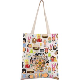 FEELMEM T Belcher Family Canvas Tote Bag Cartoon Movie Lover Gift Fans Gifts