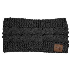 Cosey-lined soft knitted headband with inner fleece. - Headband. black