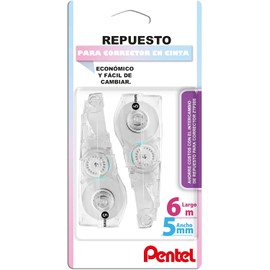Repuesto De Corrector Pentel Blíster con 02 Piezas-ZTPR5BP2