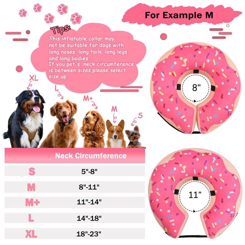 Inflatable Cone Collar for Large Medium Small Dogs, Soft Adjustable