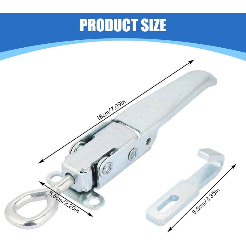 Metal Lockable Hasp with Spring-Loaded Latch, Metal Buckle Lock Fastener