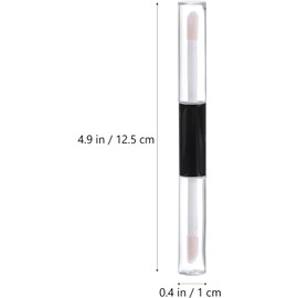BETOOKY 10 Tubos de Brillo Labial de 4 Ml de Plástico Transparente Doble Cabezal con Tapón de Goma para Maquillaje DIY y Uso Diario