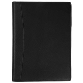 Notebook Cover A4 Genuine Leather Journal Cover Notepad Cover Rhodia Cover Holds 2 Notebooks Pen Holder and Pocket Included (Black)