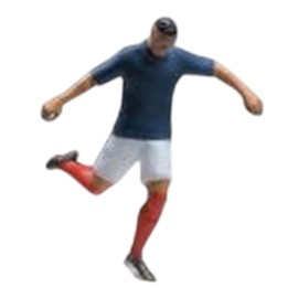 F Fityle 1 64 Soccer Player Figure Toy,Mini Football Player,Miniature Sports Figurine,Diorama Scenery Building Accessory Desk Ornament, Blue