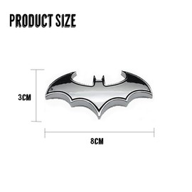 Auto Aufkleber Metall Stereo 3D Aufkleber Auto Emblem, 3 Stück 3D Stainless Steel Bat Car Emblem Decal Badge, 3D Chrom Metall Fledermaus Aufkleber Abzeichen für Auto Karosserie Dekoration, Silber