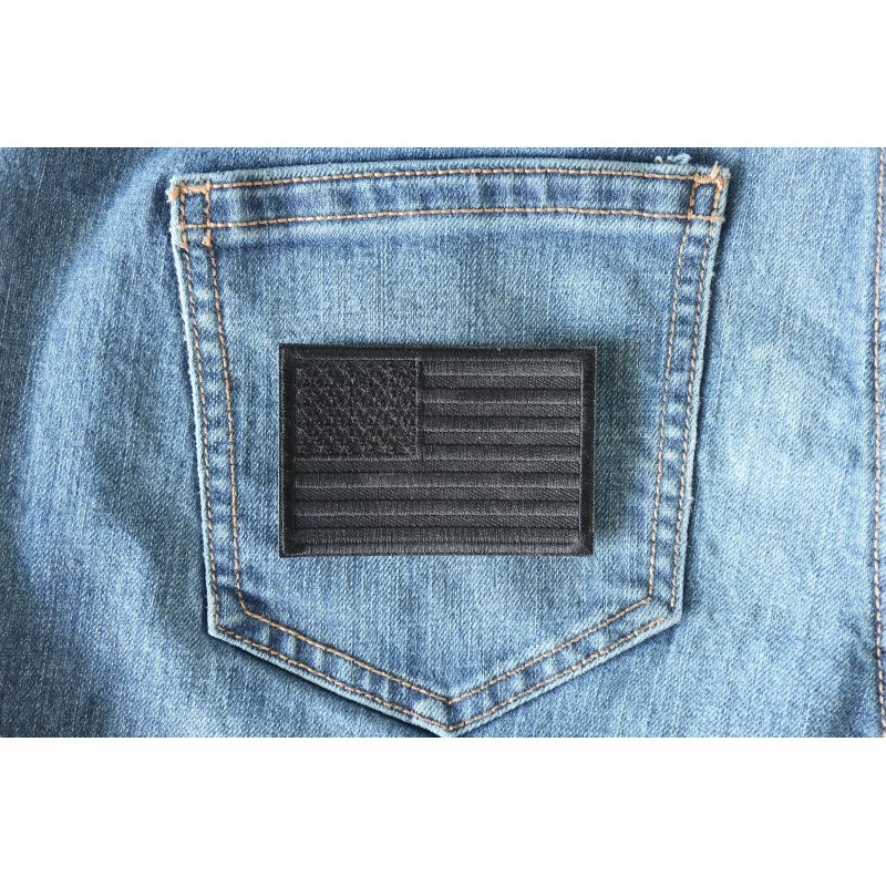 Ivamis Black American Flag Patch- 3x2 inch - P6882