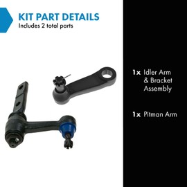 TRQ Steering Kit Idler Arm & Bracket Assembly Pitman Arm Compatible with 1997-2002 Ford Expedition 1997-2003 F-150 2004 F-150 Heritage 1997-1999 F-250 1998-2002 Lincoln Navigator