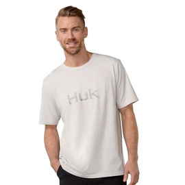 HUK Men's Standard Performance Fishing Logo Tee, Short Sleeve, Quick-Dry, Harbor Mist, XX-Large