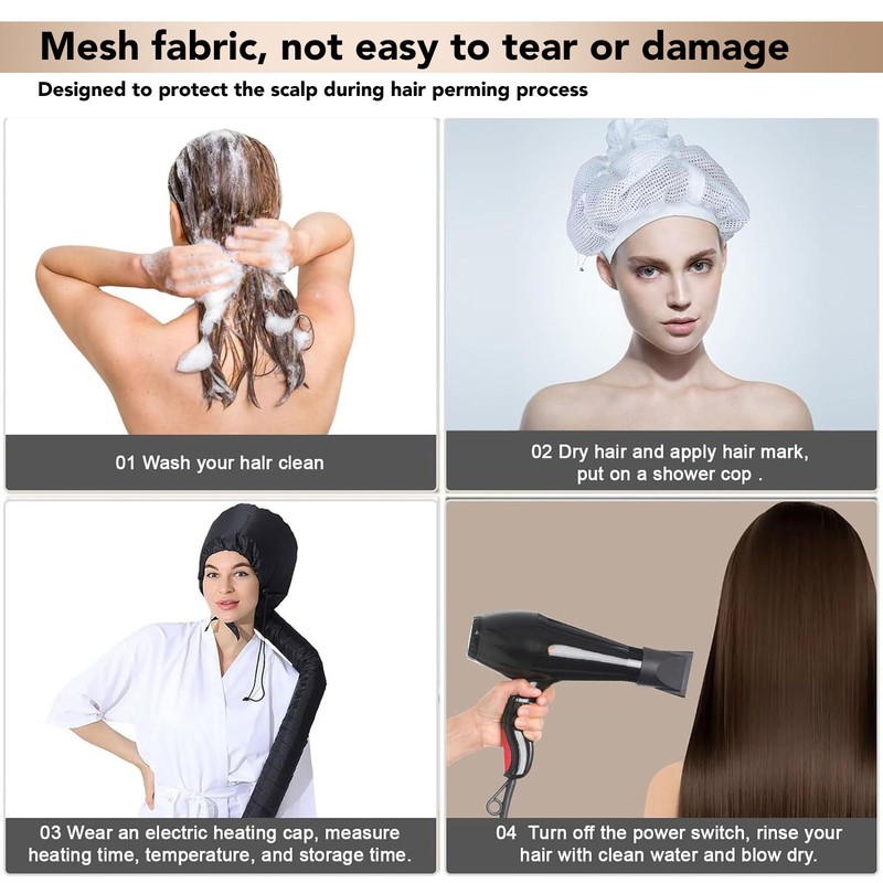 2PCS Net Plopping Cap Adjustable Multifunctional Reusable Net Plopping Bonnet