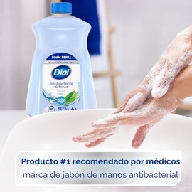 Dial Complete Jabón de manos espumoso antibacteriano, agua de manantial, repuesto de 52 onzas líquidas | Con aloe vera, dermatológicamente probado, su