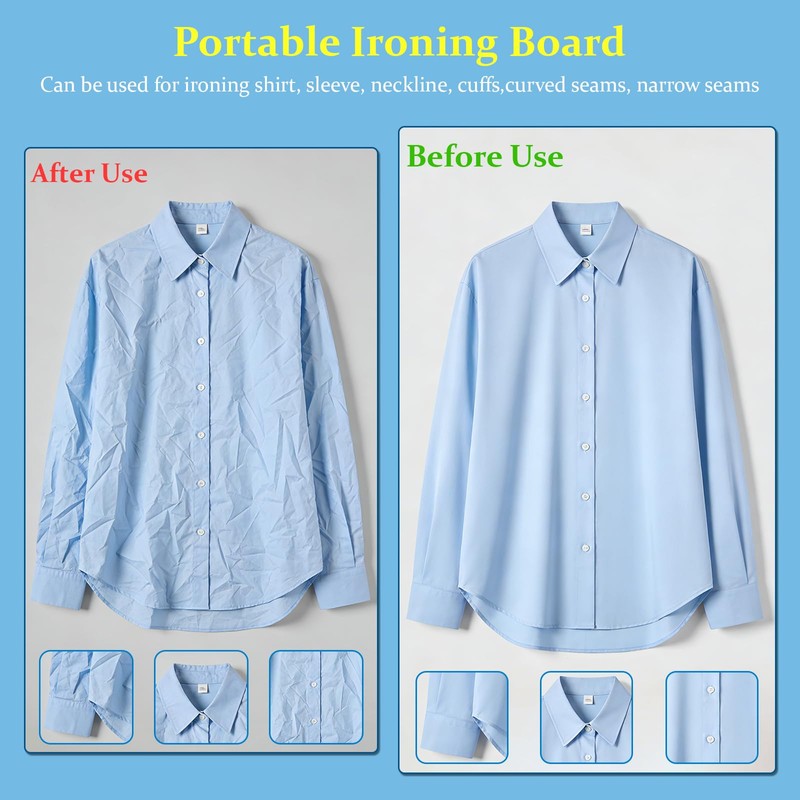 DE-LIANG Tailors Ironing Board with Pine Wood Base, Cotton Cover