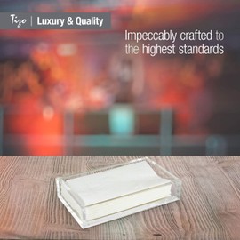 Tizo Design Elegant Lucite Napkin Tray, Napkin Holder, Gold, Guest Towel 5.5 x 9 in (Multiple Options Available)