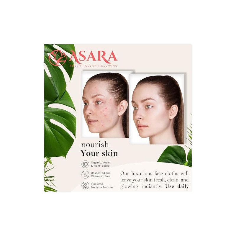 Asara XL Disposable Facial Wipes for Sensitive Skin