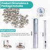Trimming Shop 100 Set Leather Rivets Kit, 15mm Silver Double