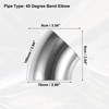 X AUTOHAUX 4 Pcs OD 3 Inch 45 Degree SS304
