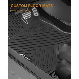 GarveeTech Floor Mats for 2013-2017 Honda Accord (EX, EX-L, LX, Sport, Touring, Hybrid Type), Odorless TPE All Weather Custom Fit Front 1st & 2nd Row Floor Liner, Black
