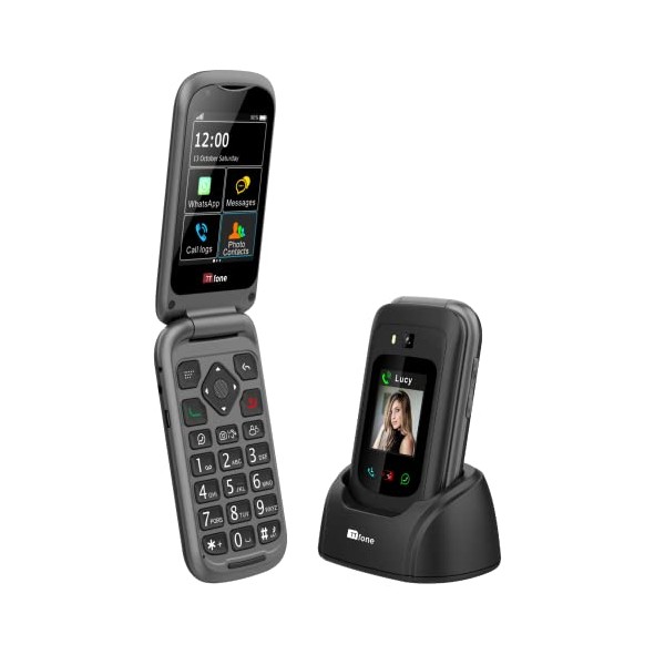TTfone TT970 Whatsapp 4G Touchscreen Senior Big Button Flip Mobile Phone - With 8MP Camera and Hearing Aid Compatible - Easy and Simple to Use