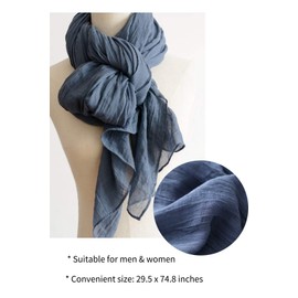 WS Natural ligero bufandas: Fashion Scarf Shawl Wrap para mujer Two-toned, Double Blue 2