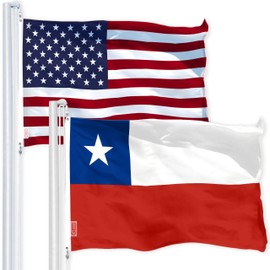 USA American & Chile Chilean Flags 3x5 FT Combo Printed 150D Polyester By G128