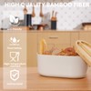 HouseJoy Bread Box for Kitchen Countertop-14.7×9.3×6.3In,Bamboo Fiber White Homemade Bread