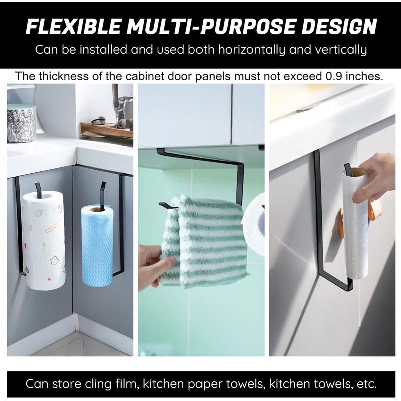 Under Cabinet Paper Towel Holder - Punch-Free Hanging Tissue Roll
