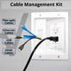 HXH In-Wall Cable Concealer Kit with Recessed Outlet Box, White