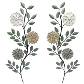 MorningRo 2 Pcs Metal Wall Art, Vintage Leaf Wall Decor, 15.75 Inch, Indoor/Outdoor, Rustic Wall Decor for Home Office, Living Room, Bedroom