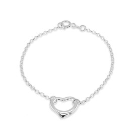 Tuscany Silver Women's Sterling Silver Belcher Heart Charm Bracelet of 18cm/7"