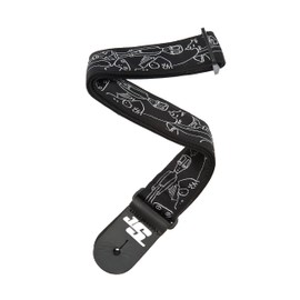 D'Addario Accessories Joe Satriani Guitar Strap - Guitar Accessories - Electric Guitar Strap, Acoustic Guitar Strap, Acoustic Electric Guitar Strap & Bass Guitar Strap - Silver Sketches
