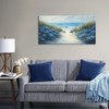LASMOND Romantic Beach Wall Art for Living Room Blue Sea