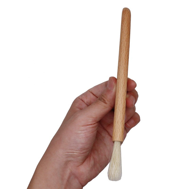 EIKS 2 Sets Natural Bristles with Wooden Handle Pastry Brushes