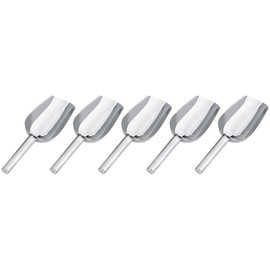 Cucharas para Dulces de Acero Inoxidable, Juego de 5 Piezas, Plateado, 19cm, Profesionales para Buffet, Bodas, Fiestas, Bar y Cocina