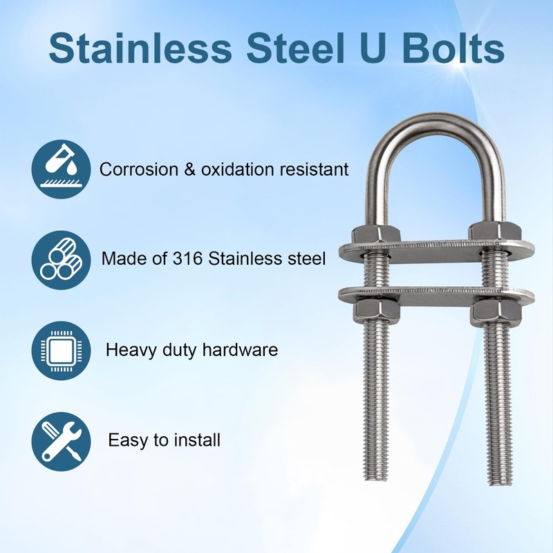 316 Stainless Steel U Bolts for Boat Stern Bow Eye