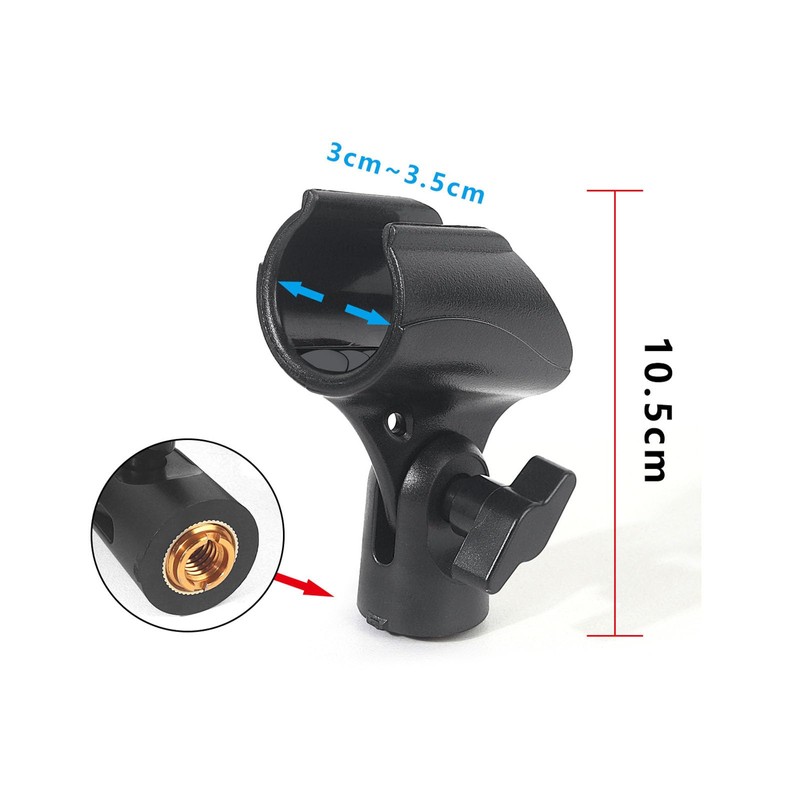 2 Pcs Universal Microphone Clip, Adjustable Mic Clip Holder for