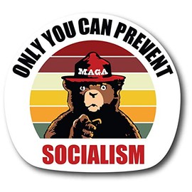 Orange Marchande Only You Can Prevent Socialism MAGA Vinyl Sticker - Trump 2020 Smokey Bear (4 Pack)