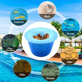 100 Pack Pool Skimmer Socks,Blue Pool Filter Socks for Skimmer Basket for Above Ground and Inground Pool Fine Mesh Screen Pool Skimmer Scum Socks Saver,Pool Cleaning Filter Socks Cleans Debris Leaves