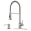 FORIOUS Kitchen Faucet with Soap Dispenser, Stainless Steel Kitchen Sink