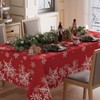 XCHI - Mantel rectangular de copos de nieve rojos de