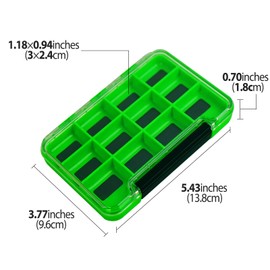 2 Pack Multifunctional Small Magnetic Tackle Box, Waterproof Fly Fishing Box with Clear Cover, 12 Compartments Magnet Fly Box Storage Box for Fishing Accessories (Green)