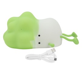 Cabbage Silicone Night Light Cartoon Vegetable Cell Phone Holder Decompression Rechargeable Night Lamp for Bedside Decor Green