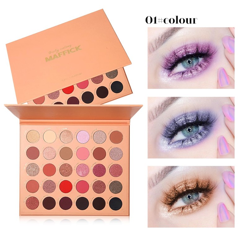 MAFFICK Paleta de Sombras de Ojos, 30 Colores, Acabados Mate,