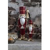 J-Line Nutcracker Set Resin White Red Gold 26 and 20